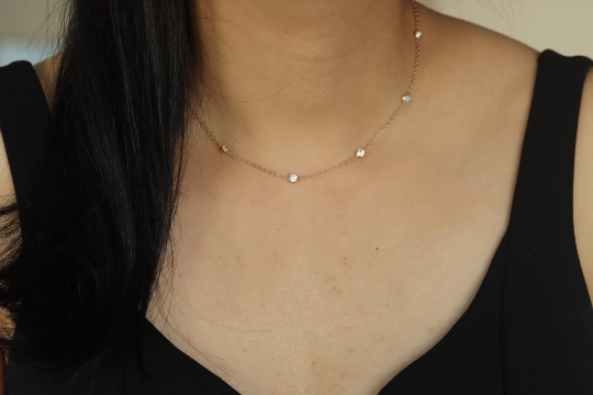 Cubic zirconia by the yard necklace