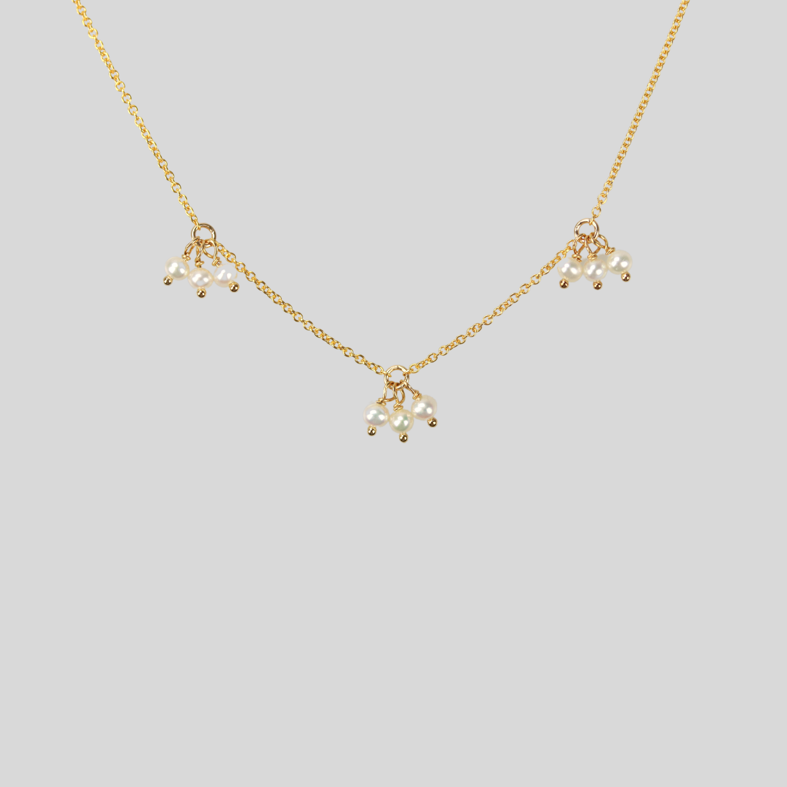 Dainty 14k Gold Filled Baby Turquoise Cluster Necklace