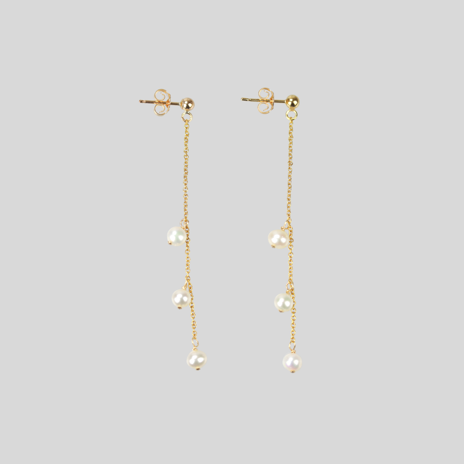 Dainty Seed Pearl Earrings | Drop & Dangle with Fish-hook | Gold Earrings with Pearls