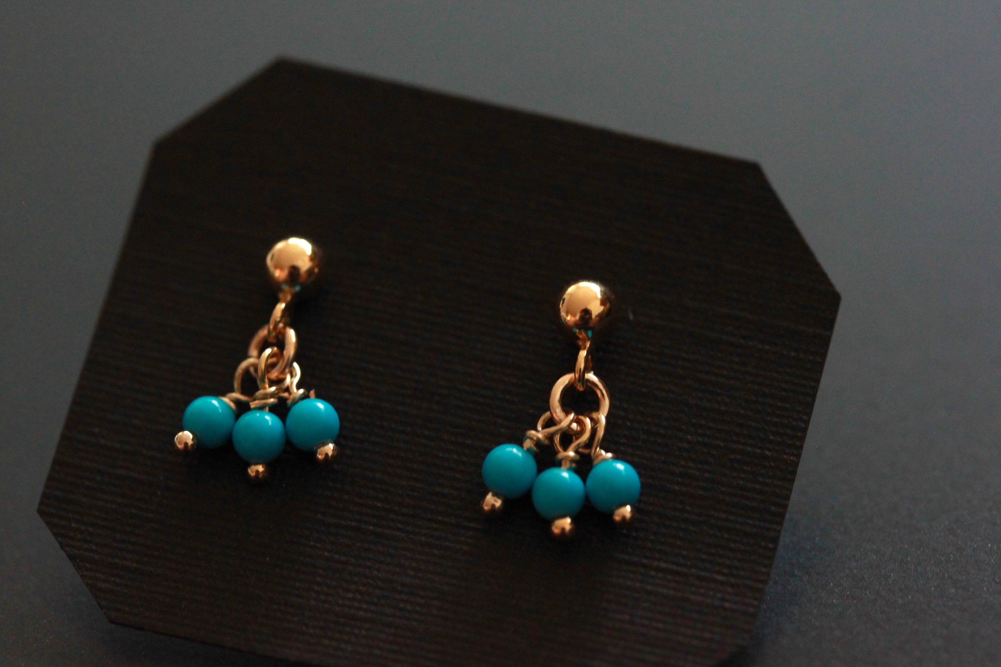 Turquoise Droplet Stud Earrings