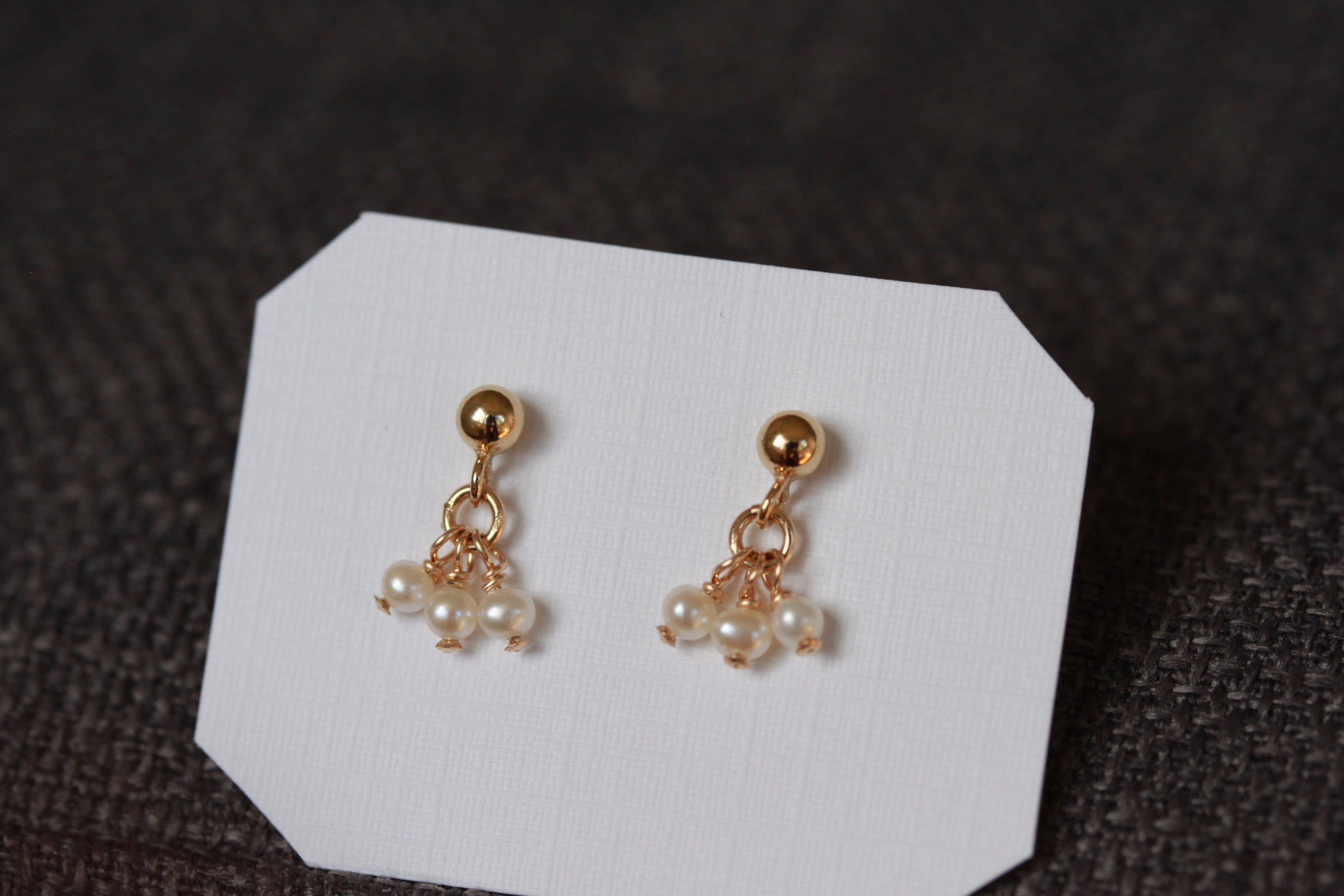 Pearl Droplet Stud Earrings